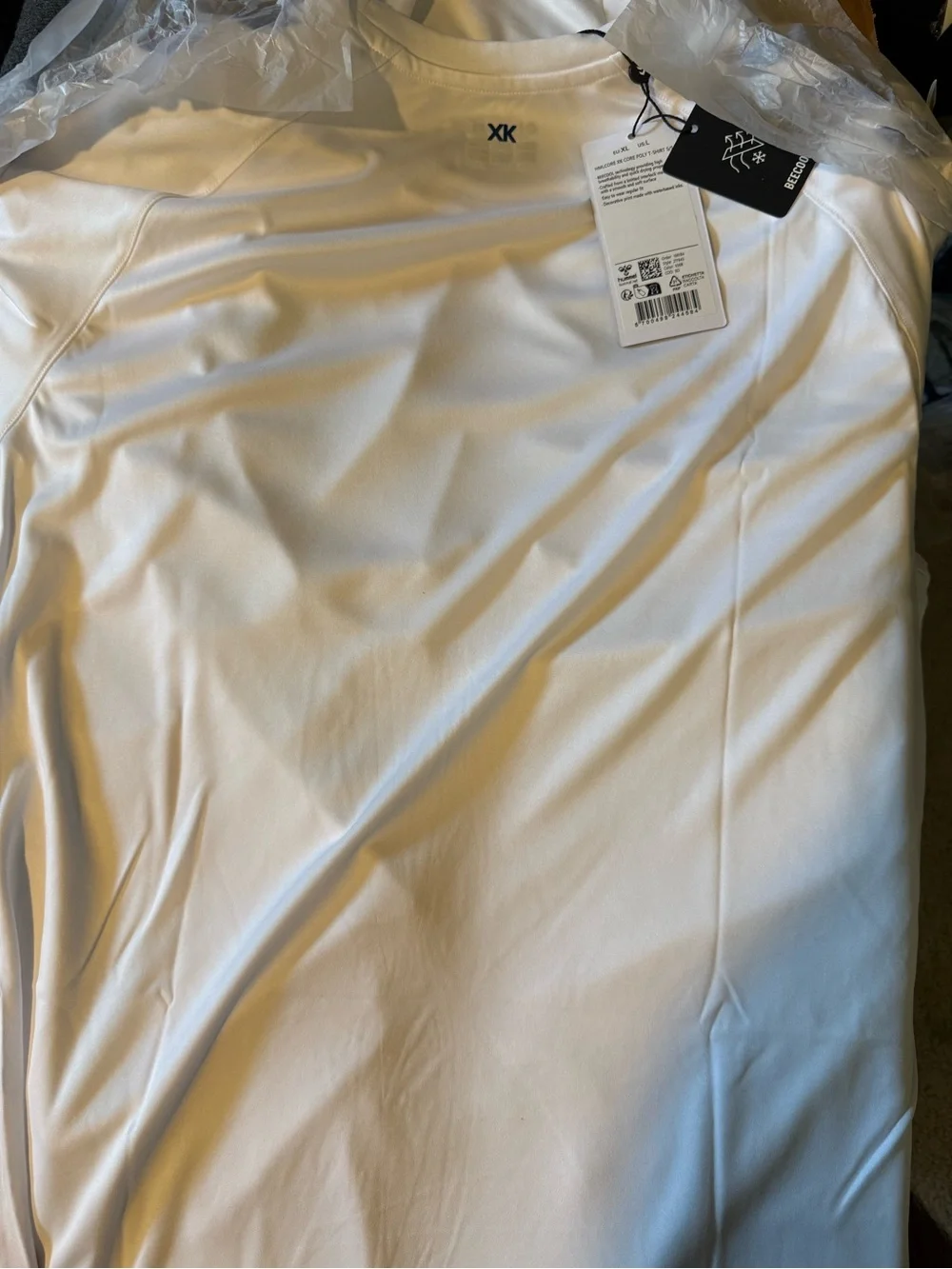 Large White Puerto Rico Hummel Soccer Jersey w/chevron royal blue sleeves